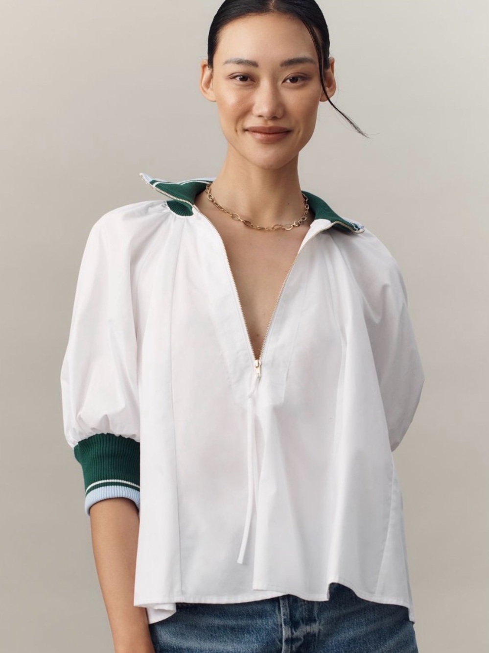 Maeve Sporty Henley Swing Top